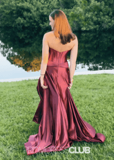 Marian | A Line Dark Red Long Prom Dress Near Me - Price #price_variant_lowest# - Dark Red - PromDressClub